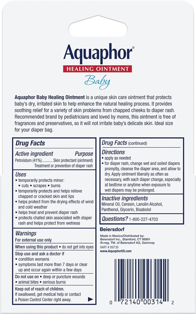 Aquaphor Baby Healing Ointment To-Go Pack - Advanced Therapy for Chapped Cheeks and Diaper Rash -2 Count(Pack of 1)