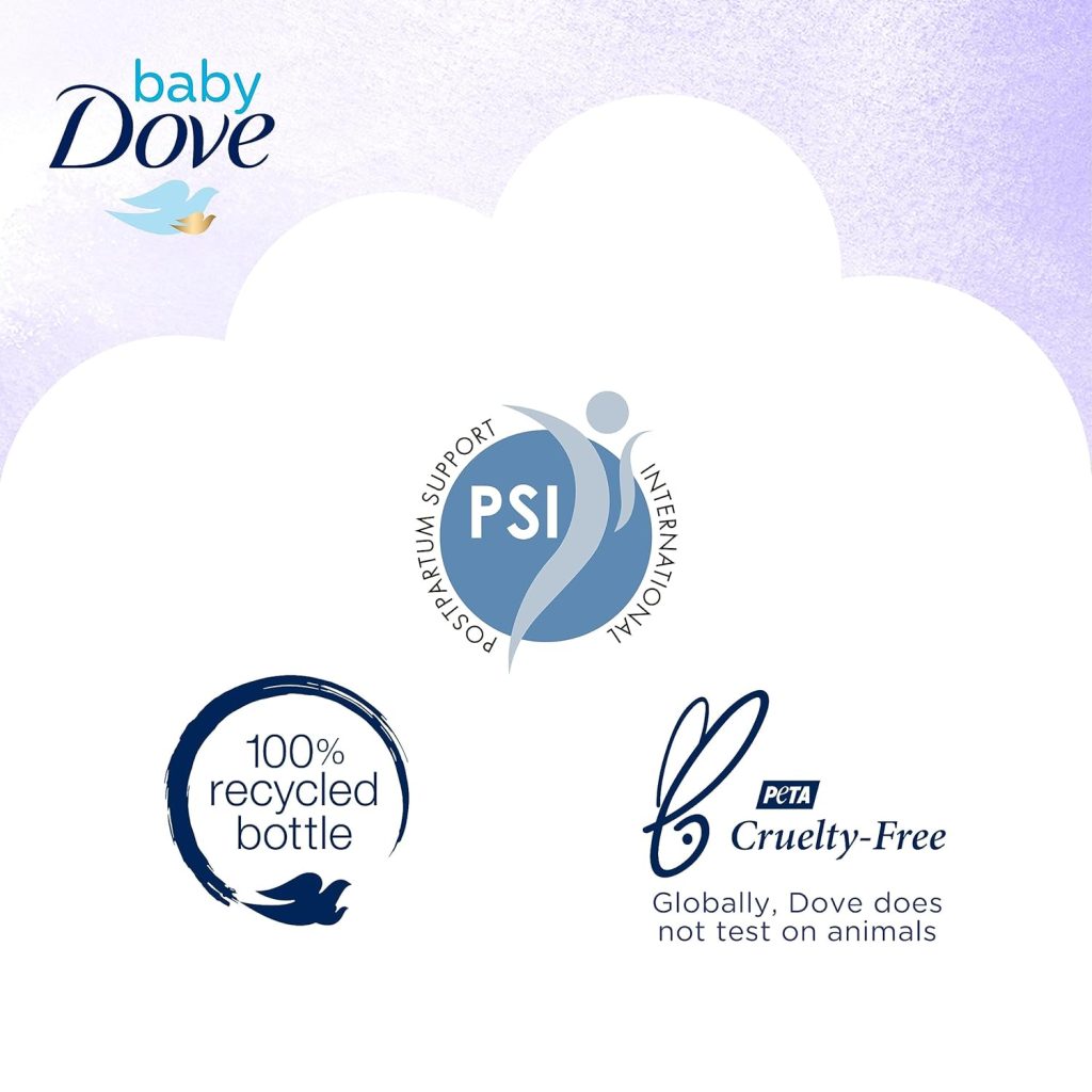 Baby Dove Sensitive Skin Care Baby Wash Calming Moisture For a Calming Bath Wash Hypoallergenic and Tear-Free, Washes Away Bacteria 13 oz