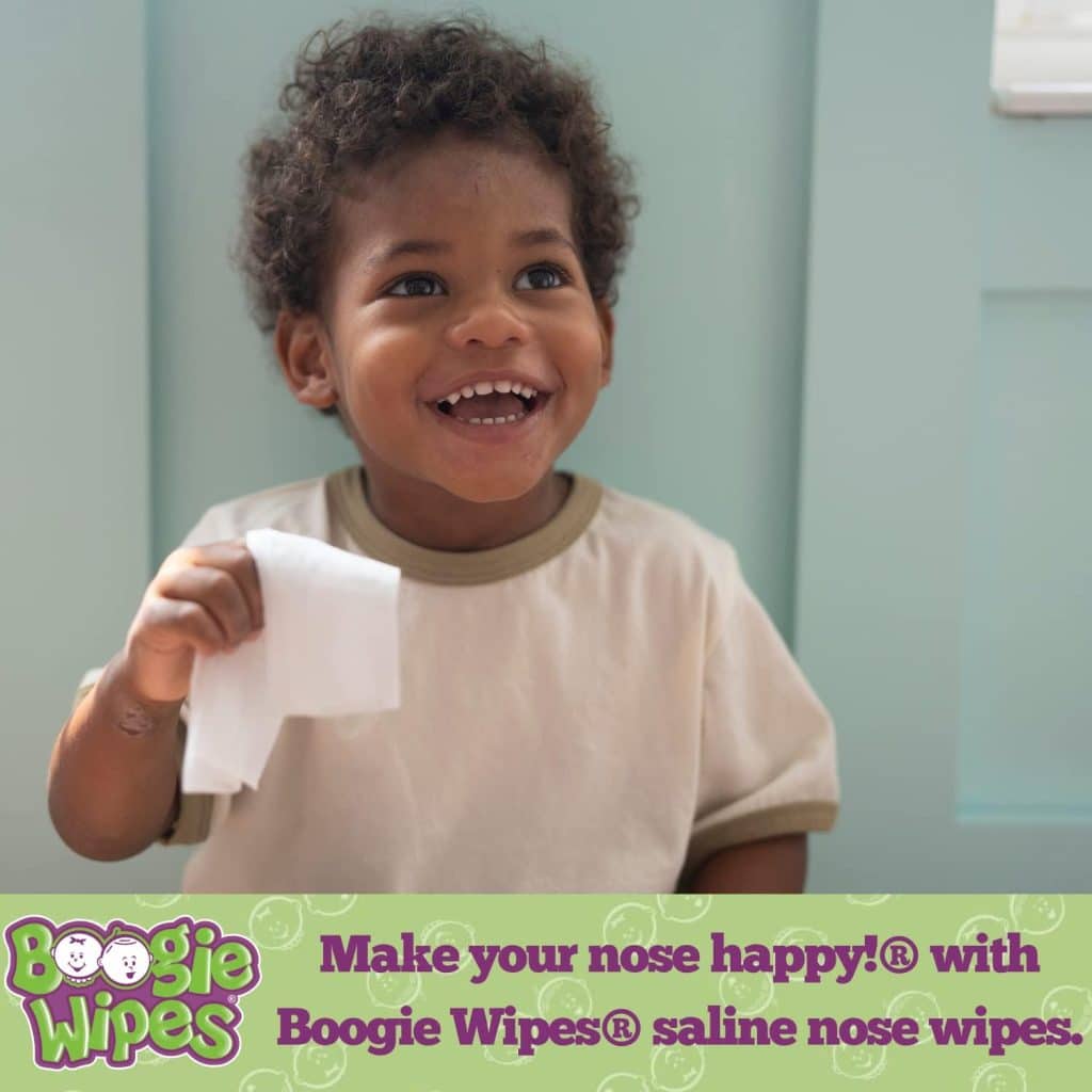 Baby Saline Wipes by Boogie for Face, Hand, Body  Nose, FSA/HSA Eligible, Made with Vitamin E, Aloe, Chamomile and Natural Saline, Fresh Scent, 45 Count
