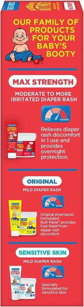 Boudreauxs Butt Paste Maximum Strength Diaper Rash Cream, Ointment for Baby, 2 oz Tube