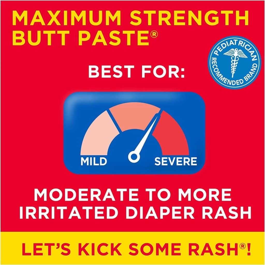 Boudreauxs Butt Paste Maximum Strength Diaper Rash Cream, Ointment for Baby, 2 oz Tube
