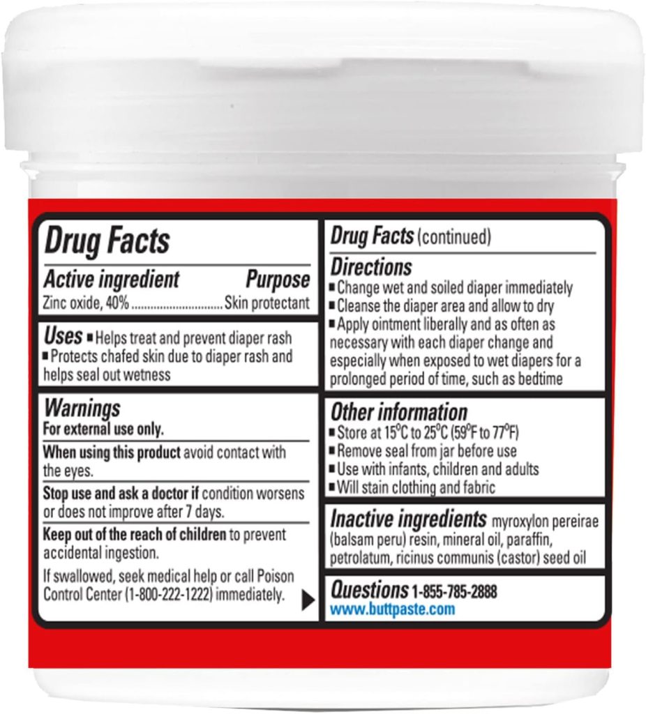 Boudreauxs Butt Paste Maximum Strength Diaper Rash Cream, Ointment for Baby, 2 oz Tube