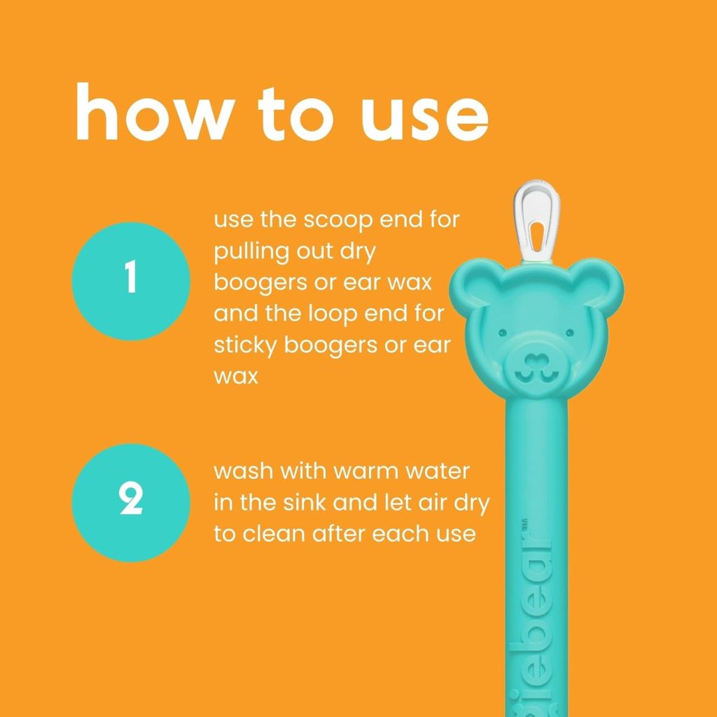 oogiebear - Nose and Ear Gadget. Safe, Easy Nasal Booger and Ear Wax Remover for Newborns, Infants and Toddlers. Dual Earwax and Snot Remover. Aspirator Alternative