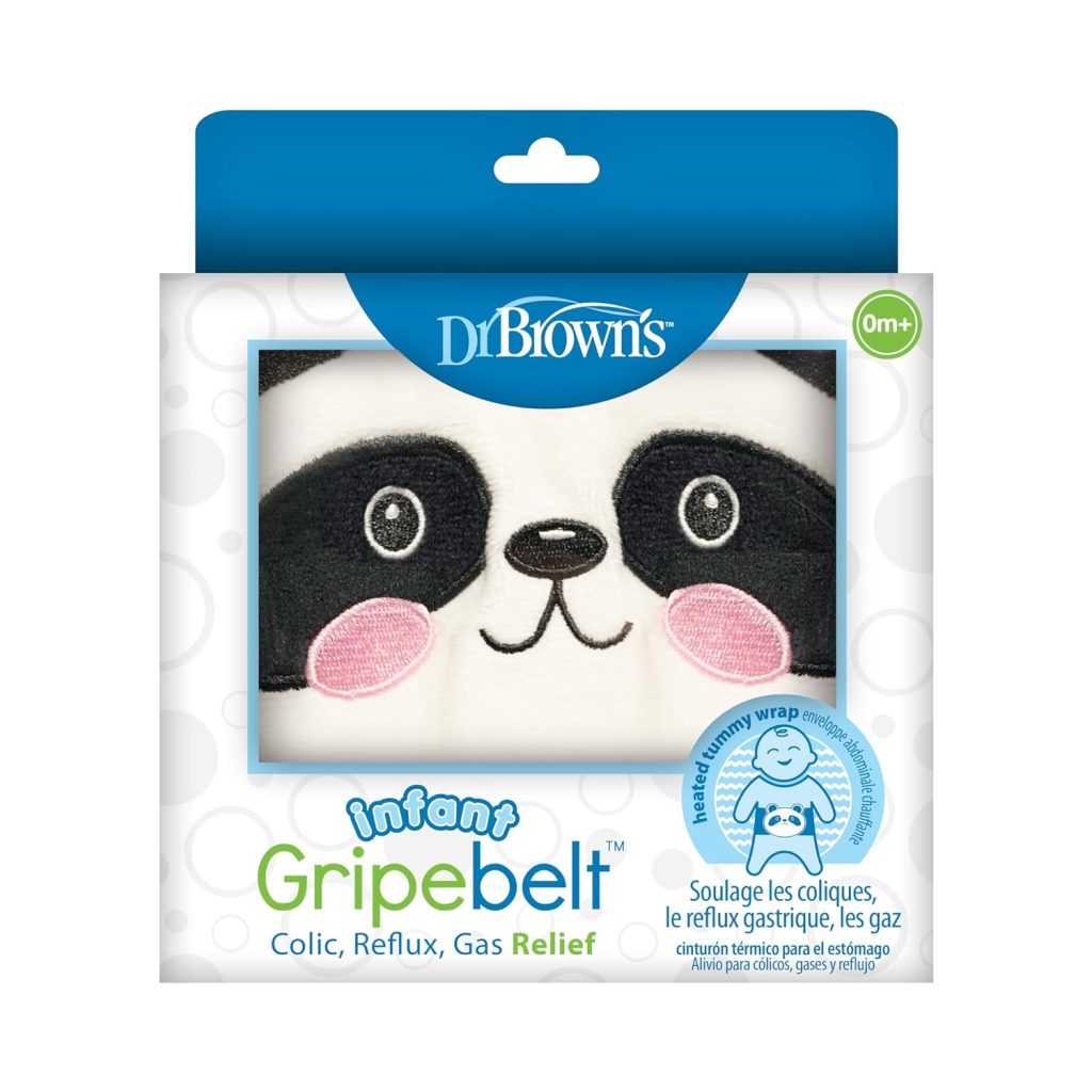 Dr. Browns Infant Gripebelt for Colic Relief, Heated Tummy Wrap, Baby Swaddling Belt for Gas Relief, Natural Relief for Upset Stomach in Babies and Toddlers, Panda, 0-3m