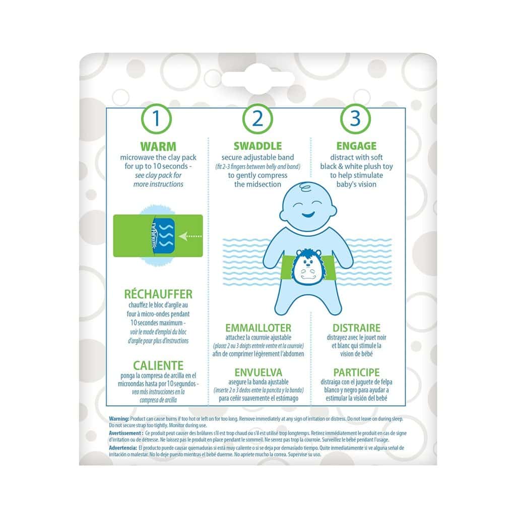 Dr. Browns Infant Gripebelt for Colic Relief, Heated Tummy Wrap, Baby Swaddling Belt for Gas Relief, Natural Relief for Upset Stomach in Babies and Toddlers, Panda, 0-3m