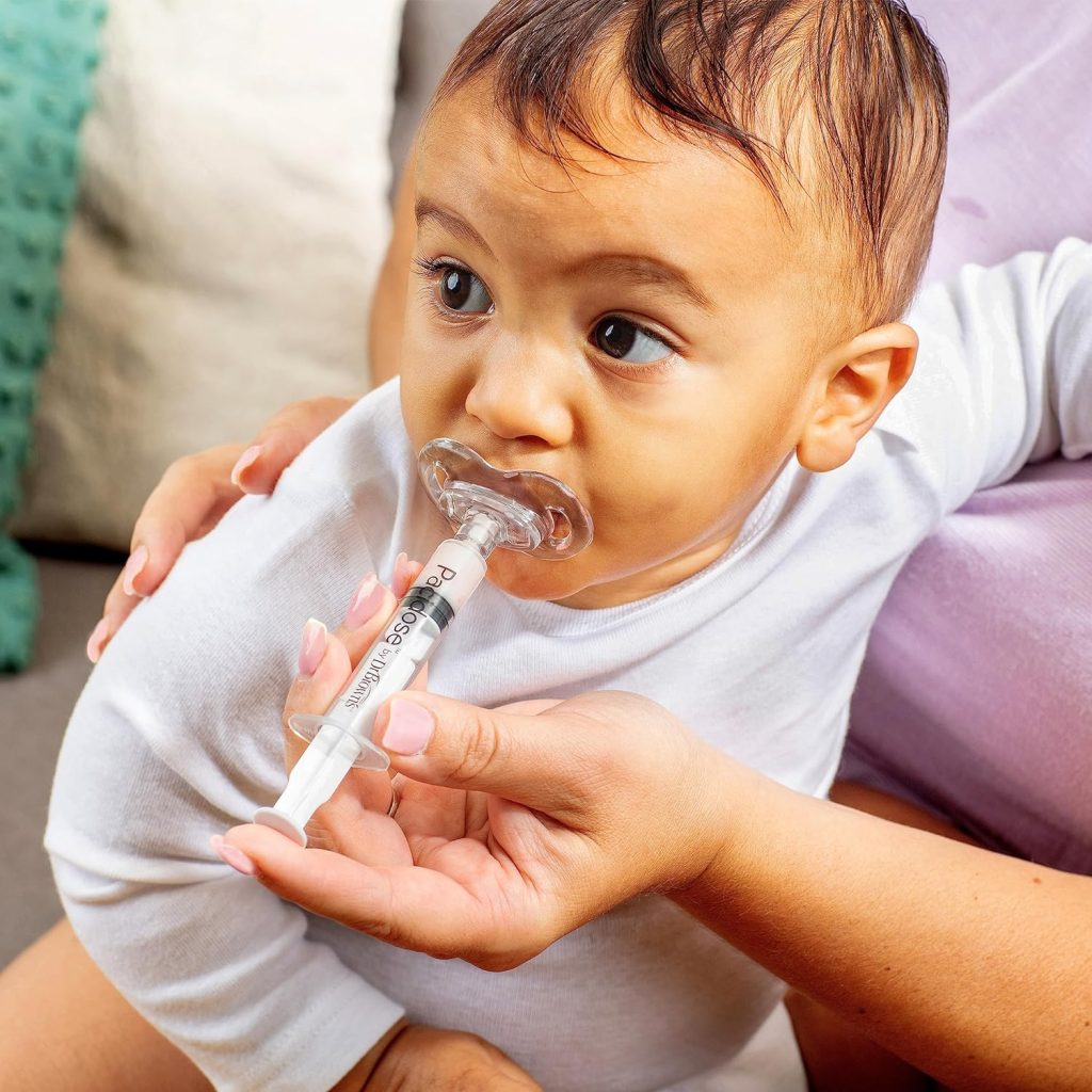 Dr. Browns Pacidose Pacifier and Liquid Baby Medicine Dispenser with Oral Syringe and Two Sizes of Pacifier Bulbs - 0-6m and 6-18m