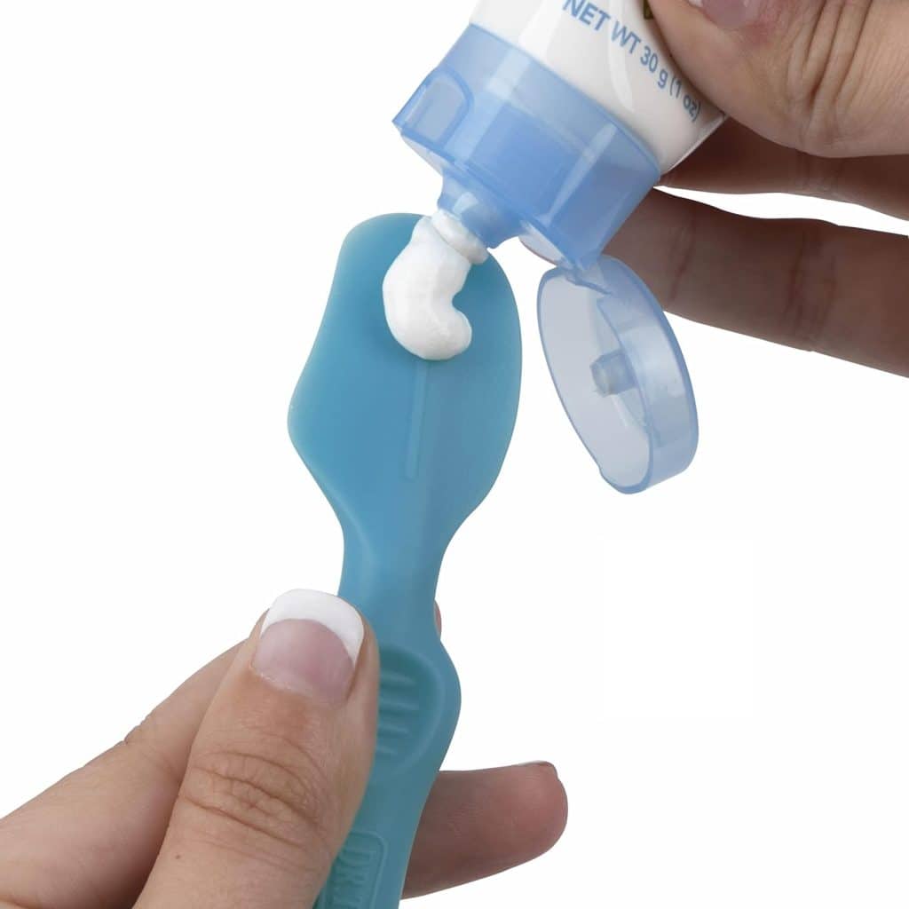 Dr. Talbots Diaper Cream Brush for Babies - Diaper Rash Cream Applicator with Suction Base and Hygienic Case - Mini Size - Aqua Blue