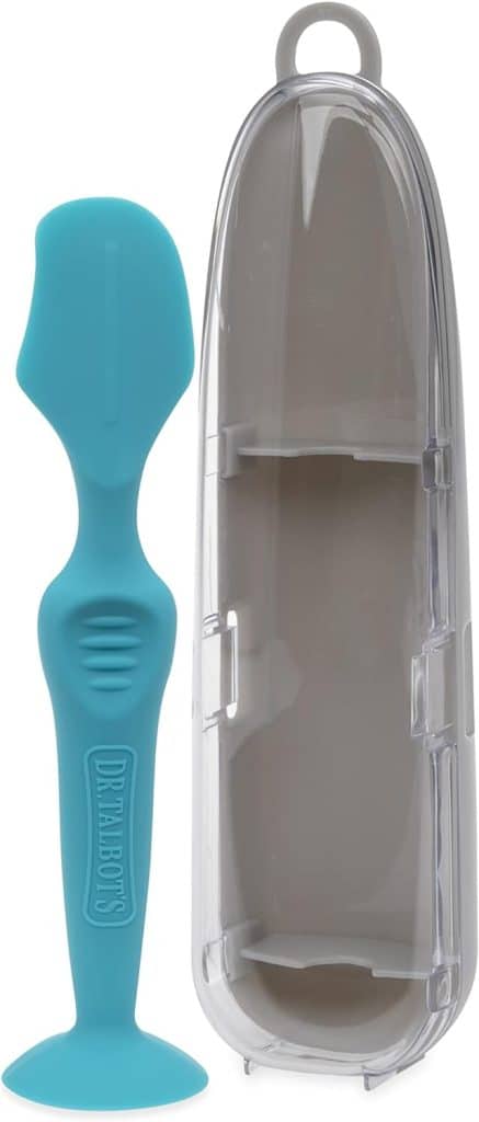 Dr. Talbots Diaper Cream Brush for Babies - Diaper Rash Cream Applicator with Suction Base and Hygienic Case - Mini Size - Aqua Blue