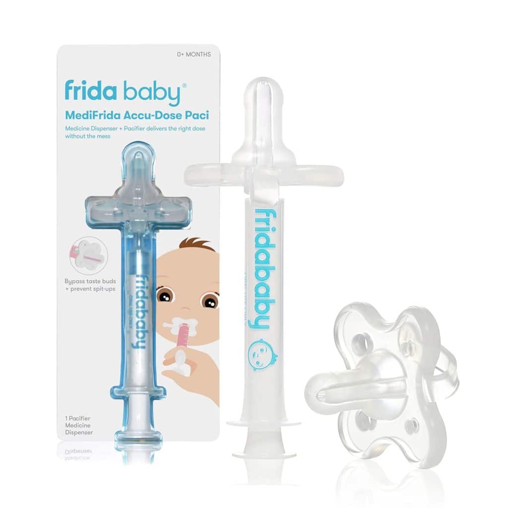 Frida Baby Medicine Pacifier, Medi Frida Baby Medicine Syringe  Accu-Dose Pacifier, Baby Medicine Dispenser for Mess  Fuss Free Use