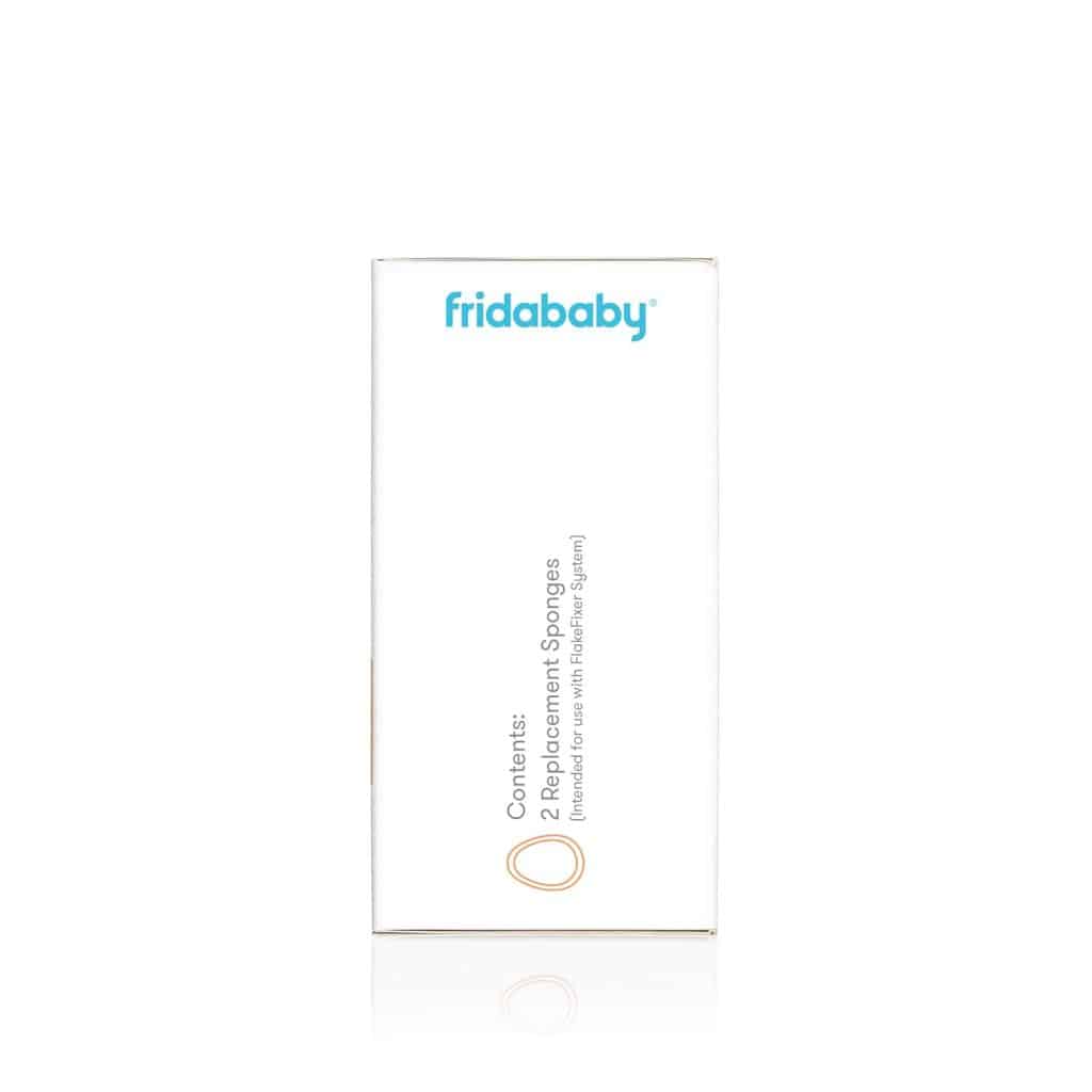 Frida Baby The 3-Step Cradle Cap System, DermaFrida The FlakeFixer, Sponge, Brush, Comb and Storage Stand for Babies with Cradle Cap, White-Blue