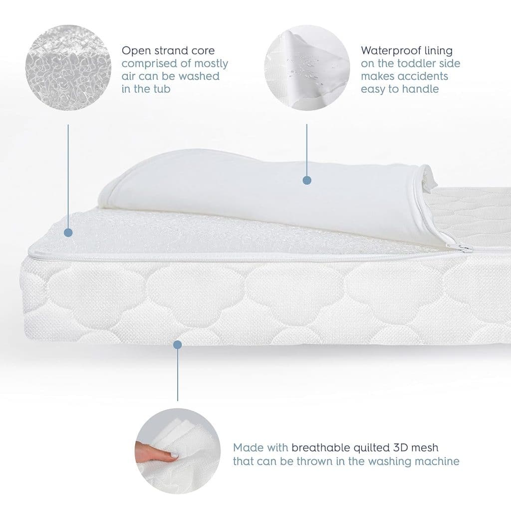 HALO DreamWeave Baby Crib Mattress and Toddler Bed, Dual Sided 2-Stage Design, 100% Breathable, Machine Washable Cover, Hypoallergenic, Non-Toxic Materials, Greenguard  Cert.