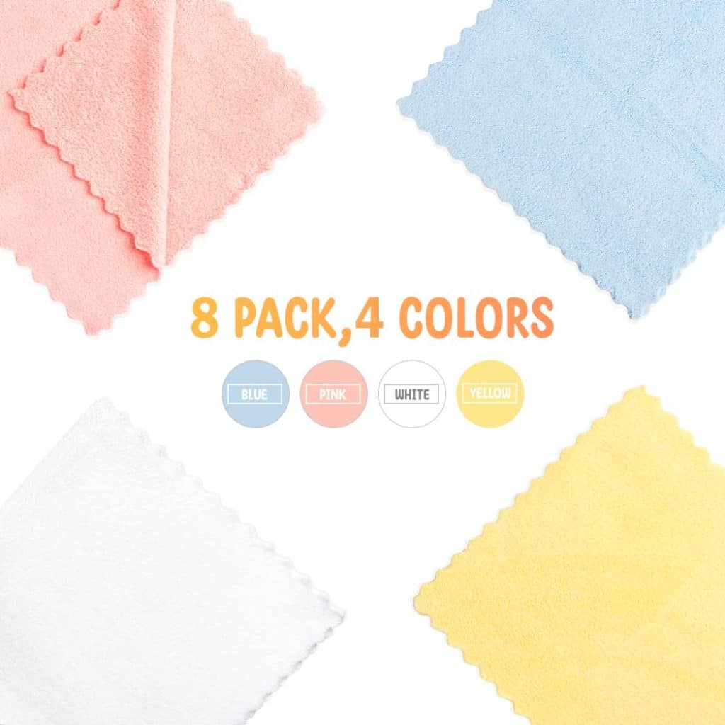 HOMEXCEL Baby Washcloths 24 Pack-Microfiber Coral Fleece Baby Bath Face Towel 7x9 Inch Extra Absorbent and Soft Burp Cloth and Wash Cloths for Newborn-Infants and Toddlers-Gentle On Sensitive Skin