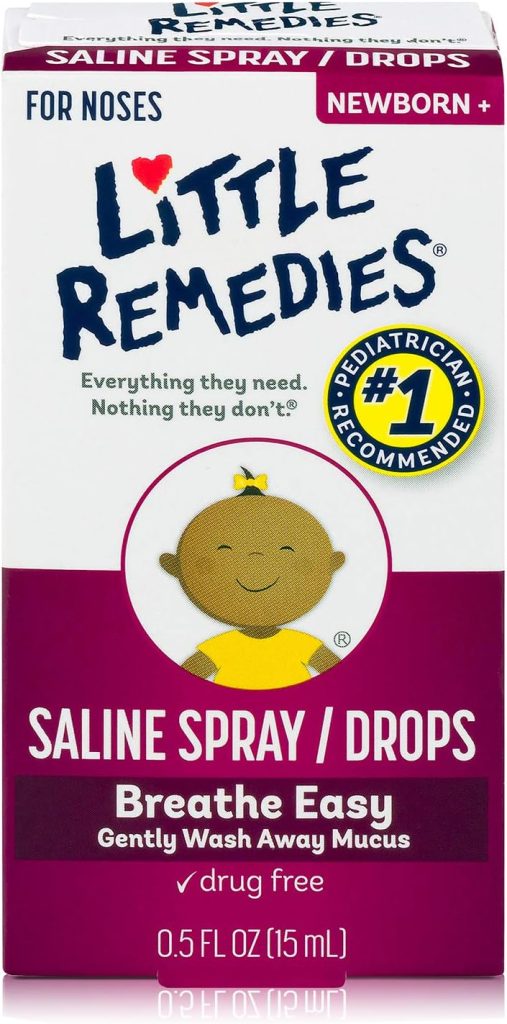 Little Remedies Saline Spray and Drops, Safe for Newborns, 0.5 fl oz