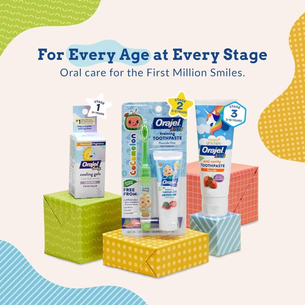Orajel Baby Nighttime Cooling Gel for Teething, Drug-Free, 1 Pediatrician Recommended Brand for Teething, One .18oz Tube