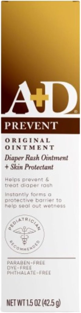 A+D Original Diaper Rash Ointment - Prevents  Protects Against Diaper Rash - Moisturizing Skin Protectant With Vitamins A  D - Healing Skin Ointment for Dry and Cracked Skin - 1.5oz
