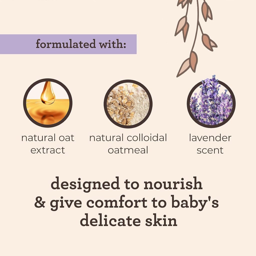 Aveeno Baby Calming Comfort Bath  Lotion Set, Nighttime Baby Skin Care Products with Natural Oat, Lavender  Vanilla Scents, Paraben-, Phthalate-  Phenoxyethanol-Free, 2 Items