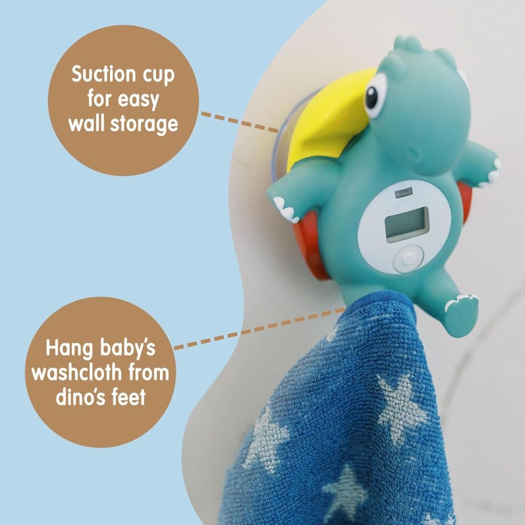 Dr. Browns CleanUp Temposaurus Floating Bath Thermometer for Accurately Measuring Baby’s Bath Water Temperature, BPA Free