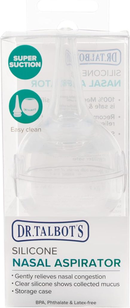 Dr. Talbots Nasal Aspirator for Babies - BPA-Free Silicone - with Storage Case - Blue Elephant