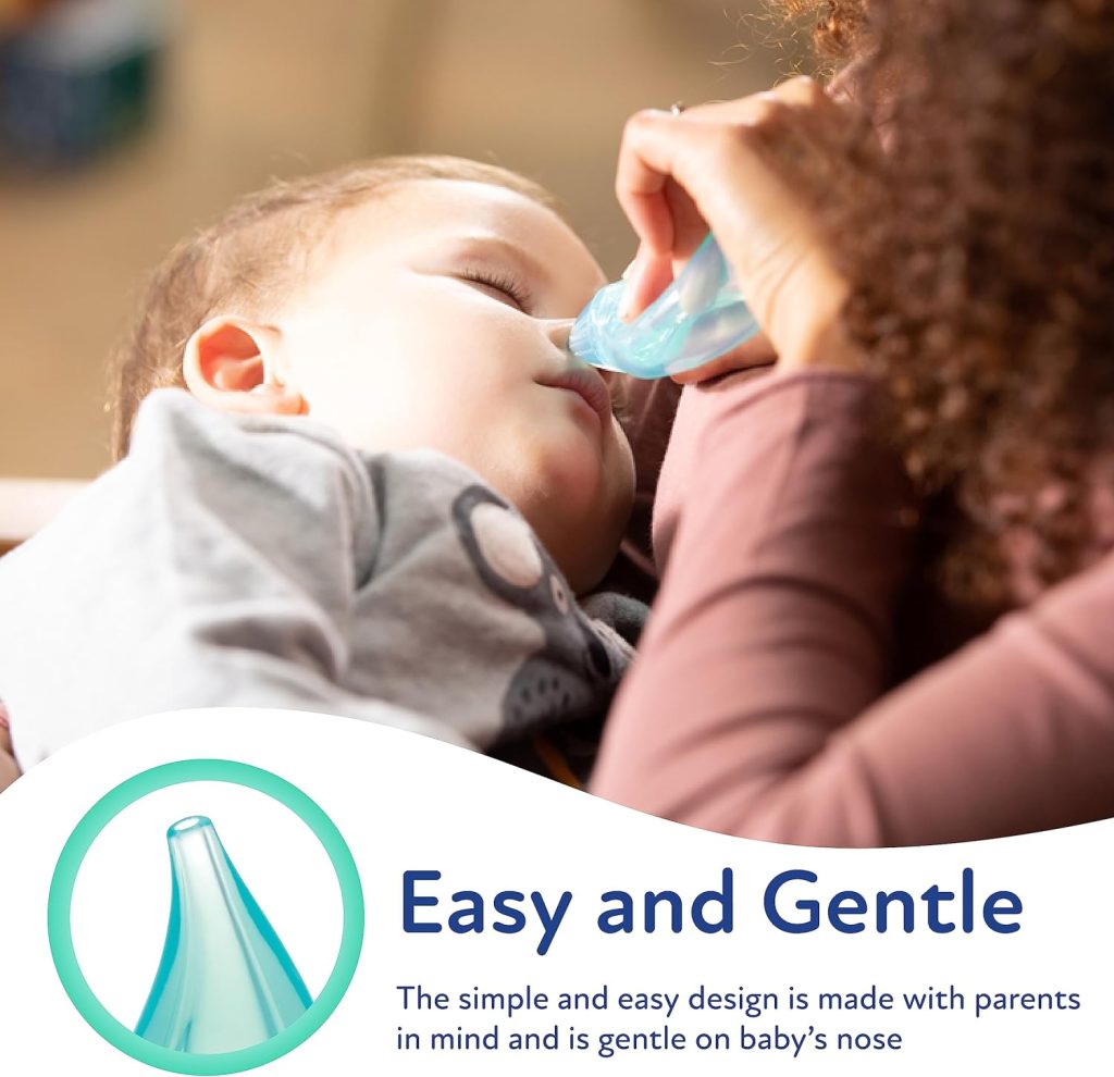Dr. Talbots Nasal Aspirator for Babies - BPA-Free Silicone - with Storage Case - Blue Elephant