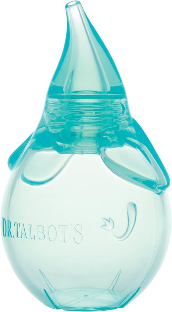 Dr. Talbots Nasal Aspirator for Babies - BPA-Free Silicone - with Storage Case - Blue Elephant