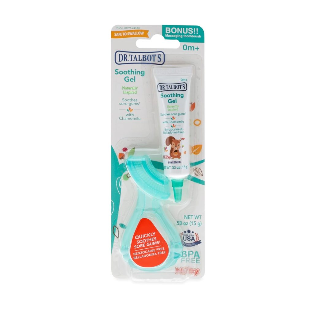 Dr. Talbots Naturally Inspired Soothing Gel for Sore Gums with Bonus Gum-EEZ Teether Combo, Benzocaine Free, Belladonna Free, one color, 0.53 Fluid Ounce
