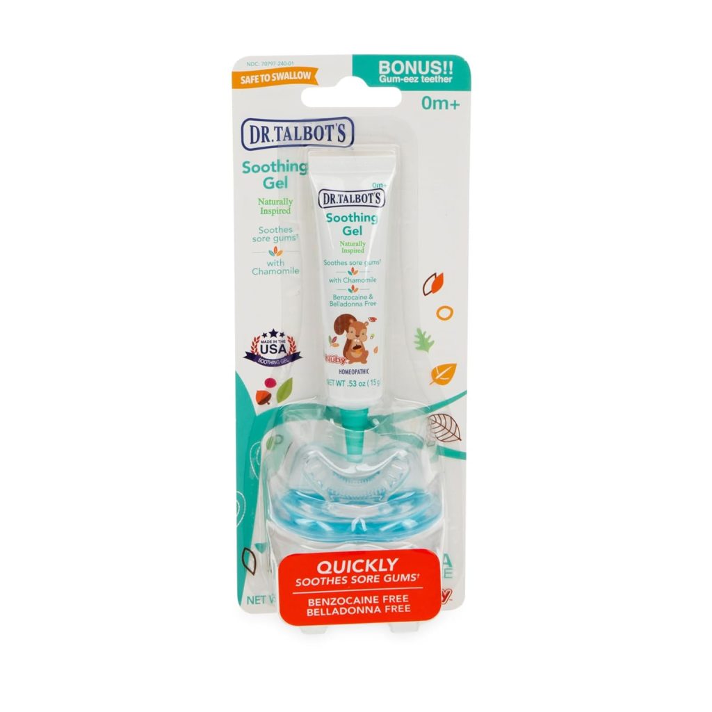 Dr. Talbots Naturally Inspired Soothing Gel for Sore Gums with Bonus Gum-EEZ Teether Combo, Benzocaine Free, Belladonna Free, one color, 0.53 Fluid Ounce