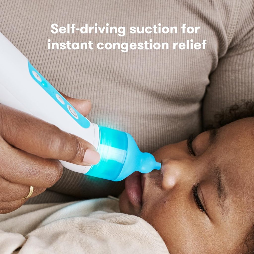 Frida Baby Electric NoseFrida Nasal Aspirator for Baby, Nose Sucker for Baby  Toddler, Nasal Aspirator with 3 Suction Levels, 2 Silicone Tips, USB Rechargeable