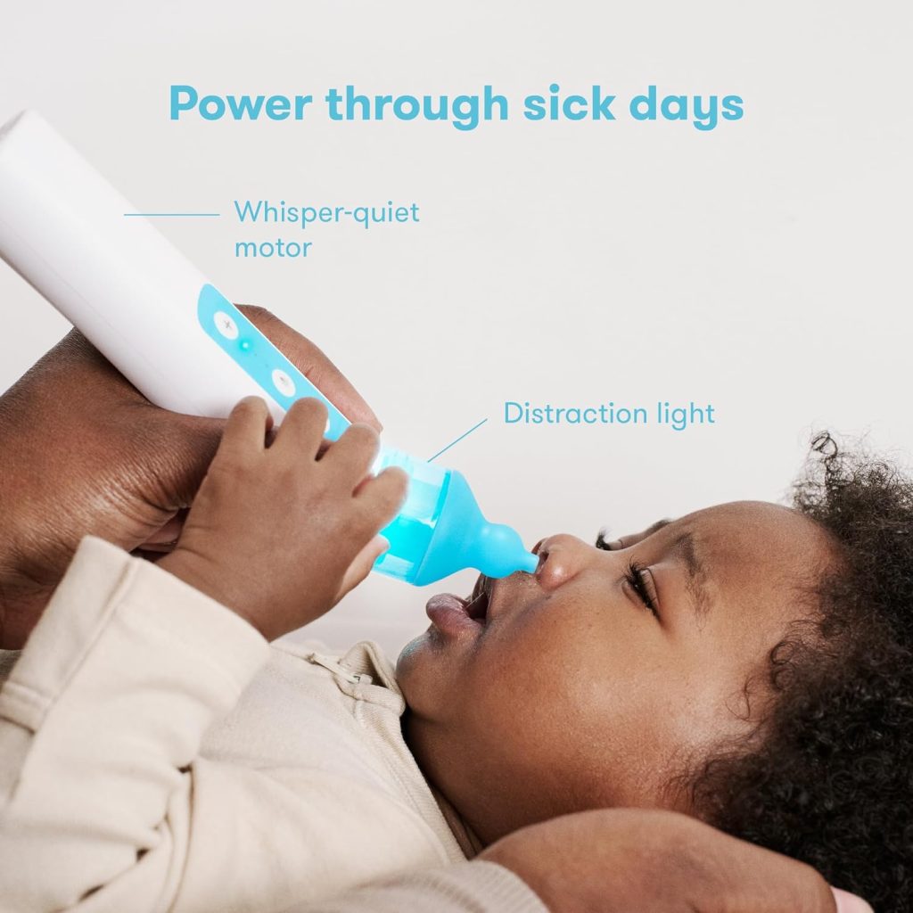 Frida Baby Electric NoseFrida Nasal Aspirator for Baby, Nose Sucker for Baby  Toddler, Nasal Aspirator with 3 Suction Levels, 2 Silicone Tips, USB Rechargeable