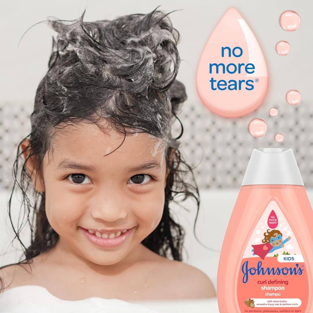 Johnsons Baby Curl Defining Tear-Free Kids Leave-in Conditioner with Shea Butter, Paraben-, Sulfate-  Dye-Free Formula, Hypoallergenic  Gentle for Toddlers Hair, 6.8 fl. Oz