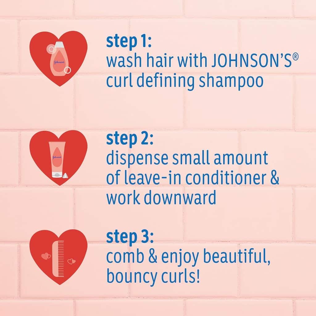 Johnsons Baby Curl Defining Tear-Free Kids Leave-in Conditioner with Shea Butter, Paraben-, Sulfate-  Dye-Free Formula, Hypoallergenic  Gentle for Toddlers Hair, 6.8 fl. Oz